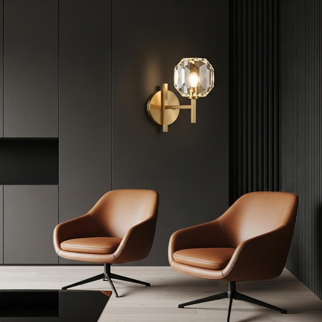 Faceted Crystal Prism Wall Lamp