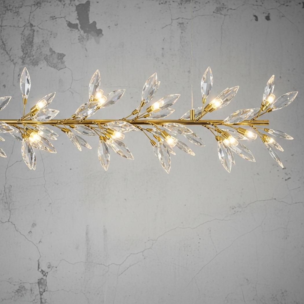 Linear crystal chandelier