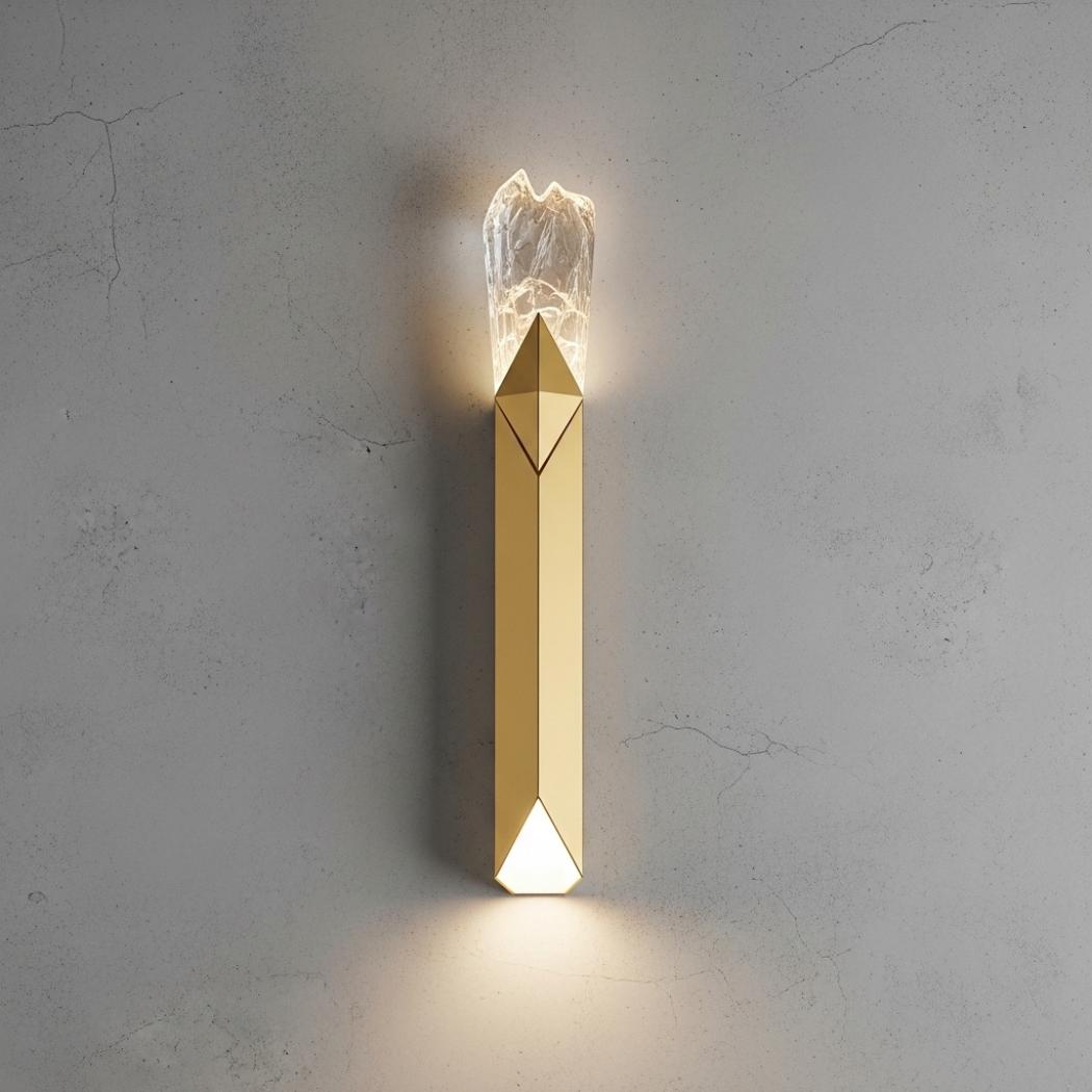 Natural crystal wall lamp