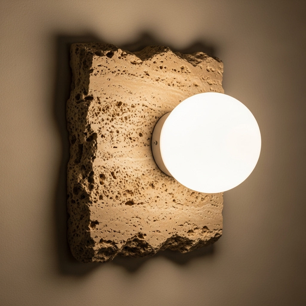 Mid-Century Wabi-Sabi Bedside Wall Lamp